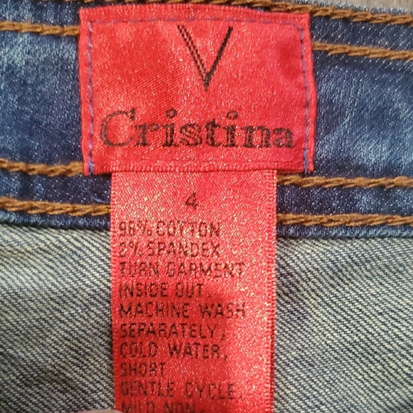 V Cristina Blue Skinny Jeans with Floral Embroidery - Picture 2 of 8